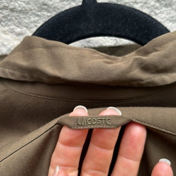 Lacoste Earth Tone Button Down Tunic Top Size 36 - Picture 8 of 10